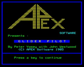 Glider Pilot (1985)(Apex)[h2] screen shot title